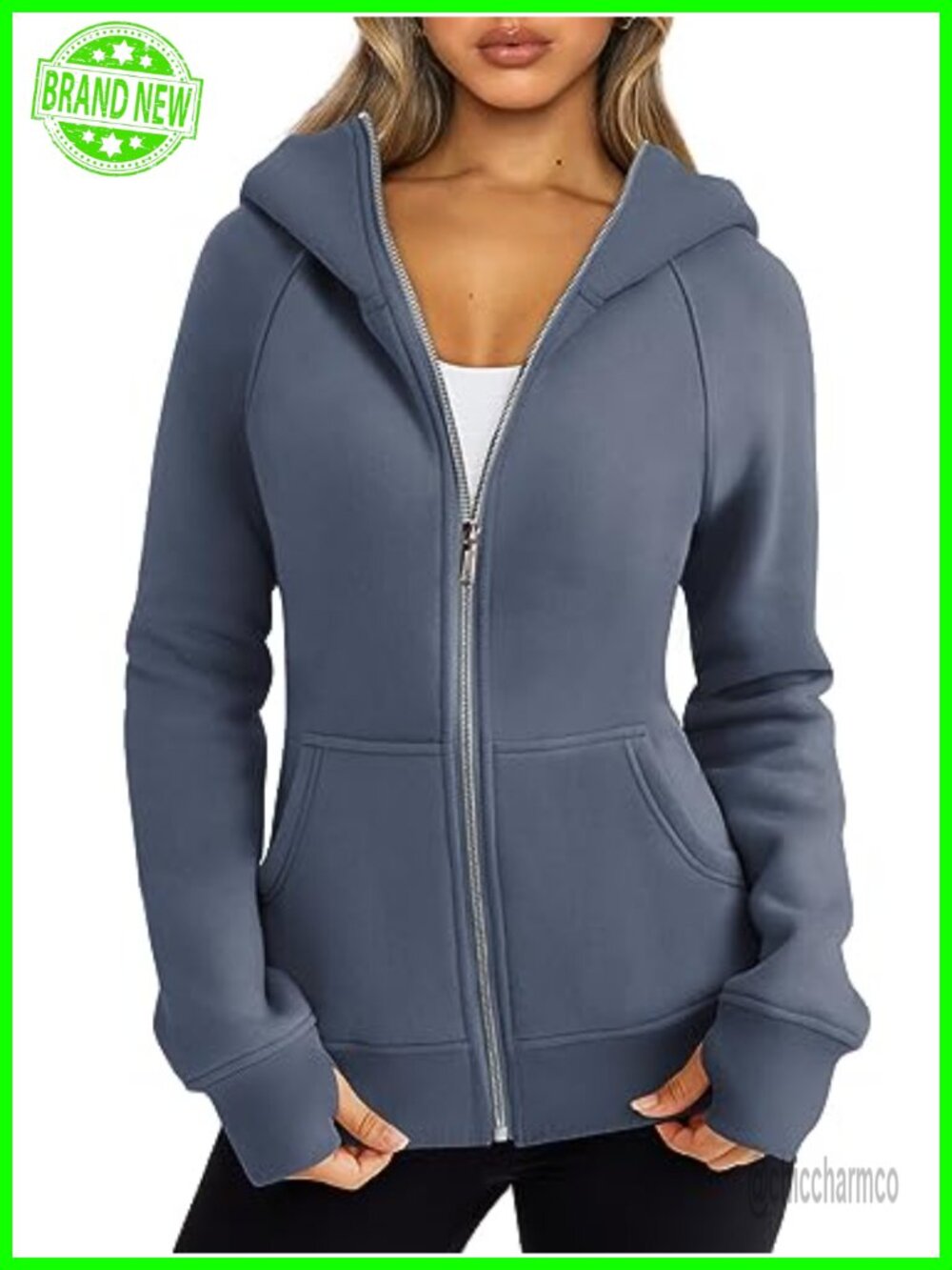 Slim Fit Full Zip Hoodie Cotton Blend Fleece Sweatshirt Layering
